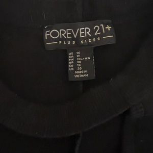 Black plus neck peep top